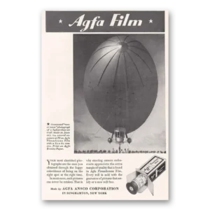 1935 Agfa Film Print Ad | Lighter Than Air Craft