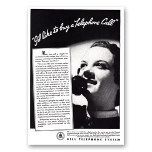 1935 Bell Telephone Print Ad | Buy Telephone Call
