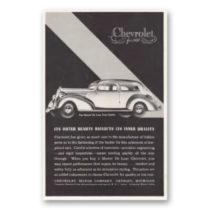 1935 Chevrolet Master De Luxe Print Ad | Town Sedan