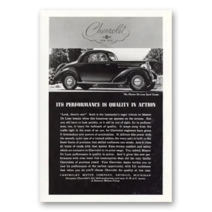 1935 Chevrolet Master De Luxe Print Ad | Performance