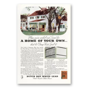 1935 Dutch Boy Paint Print Ad | White Lead Paint