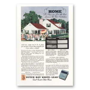 1935 Dutch Boy Paint Print Ad | White Lead Paint