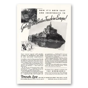 1935 French Line Print Ad | Mont St Michel