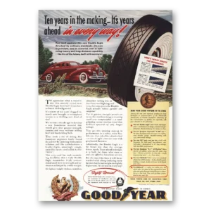 1939 Goodyear Tires Print Ad | Ten Years Making