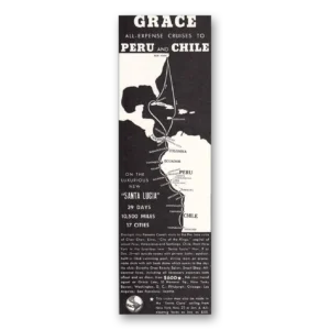 1935 Grace Line Print Ad | Cruises Peru Chile