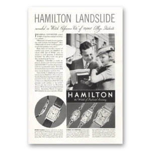 1935 Hamilton Watch Print Ad | Landslide