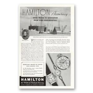 1935 Hamilton Watch Print Ad | Radiogram