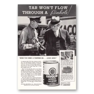 1935 Havoline Motor Oil Print Ad | Tar Flow