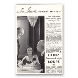 1935 Heinz Print Ad | Soups Her Guests
