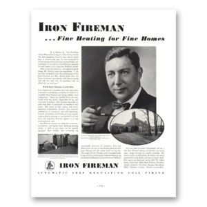 1935 Iron Fireman Print Ad | Fine Heating