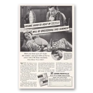 1935 Johns Manville Print Ad | Hard To Heat