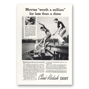 1935 Cine Kodak Eight Camera Print Ad | Worth Million