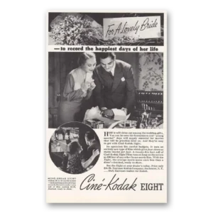 1935 Cine Kodak Eight Camera Print Ad | Happiest Days