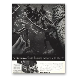 1935 Cine Kodak K Camera Print Ad | Nassau