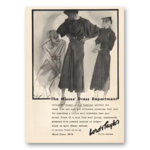1935 Lord & Taylor Print Ad | Misses Dress