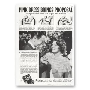 1935 Lux Soap Print Ad | Pink Dress