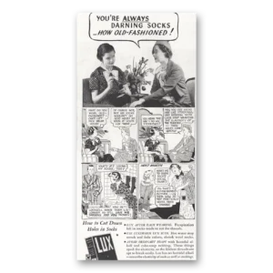 1935 Lux Soap Print Ad | Darning Socks