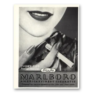 1935 Marlboro Cigarettes Print Ad | Ivory Tips