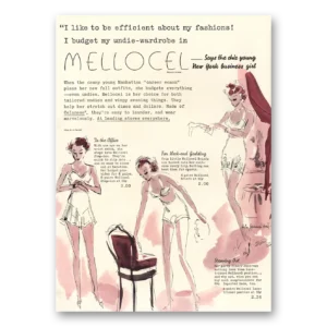 1935 Mellocel Undergarments Print Ad | Undie Wardrobe