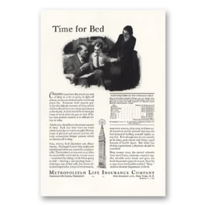 1935 Metropolitan Life Insurance Print Ad | Time Bed