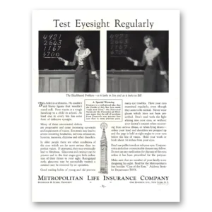 1935 Metropolitan Life Insurance Print Ad | Test Eyesight