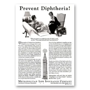 1935 Metropolitan Life Insurance Print Ad | Prevent Diphtheria