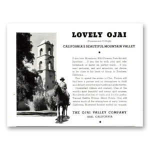1935 Ojai Valley California Print Ad | Mountain Valley