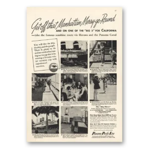 1935 Panama Pacific Line Print Ad | Merry Go Round