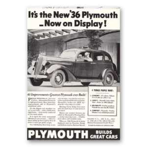 1936 Plymouth Print Ad | 36 Plymouth