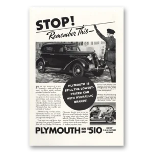 1935 Plymouth Print Ad | Stop