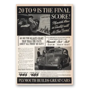 1939 Plymouth Print Ad | Final Score