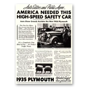 1935 Plymouth Print Ad | Auto Editors
