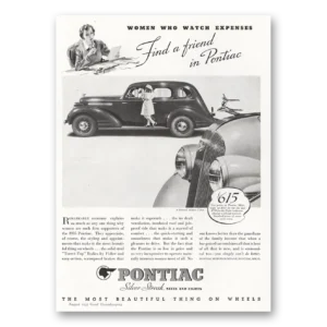 1935 Pontiac Silver Streak Sixes and Eights Print Ad | Women Watch