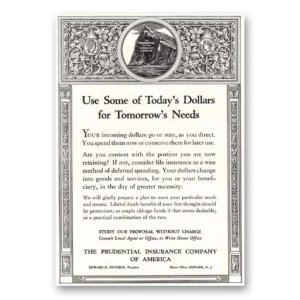 1935 Prudential Insurance Print Ad | Todays Dollars