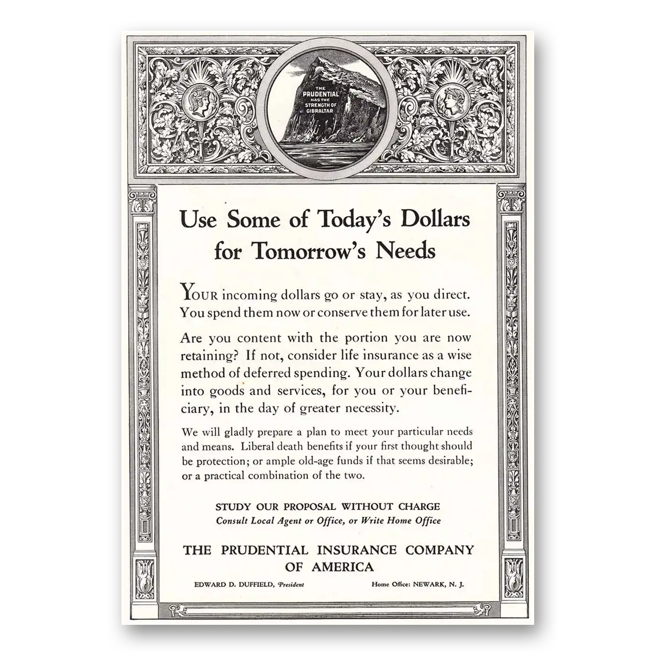 1935 Prudential Insurance Print Ad | Todays Dollars