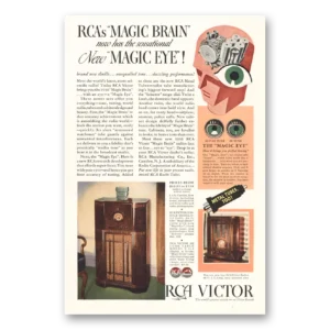1935 RCA Victor Magic Brain Radio Print Ad | Victor Magic Brain Magic Eye