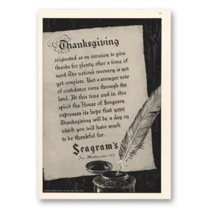 1935 Seagrams VO Whisky Print Ad | Thanksgiving