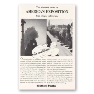 1935 Southern Pacific Print Ad | San Diego