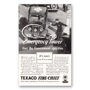 1935 Texaco Fire Chief Gasoline Print Ad | Government