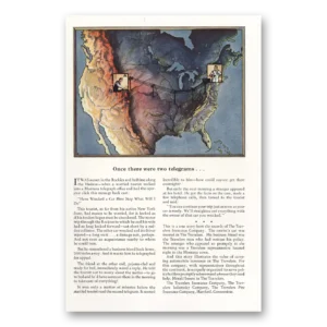 1935 Travelers Insurance Print Ad | Two Telegrams