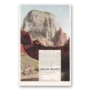 1935 Union Pacific Railroad Print Ad | Great White Throne