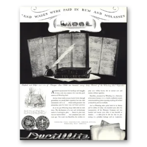1935 Wheeling Steel Print Ad | Rum Molasses