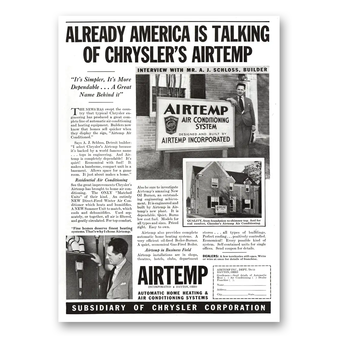 1936 Airtemp Air Conditioning Print Ad | America Talking