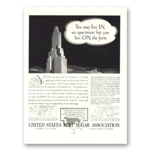 1936 United States Beet Sugar Print Ad | Live On Farm