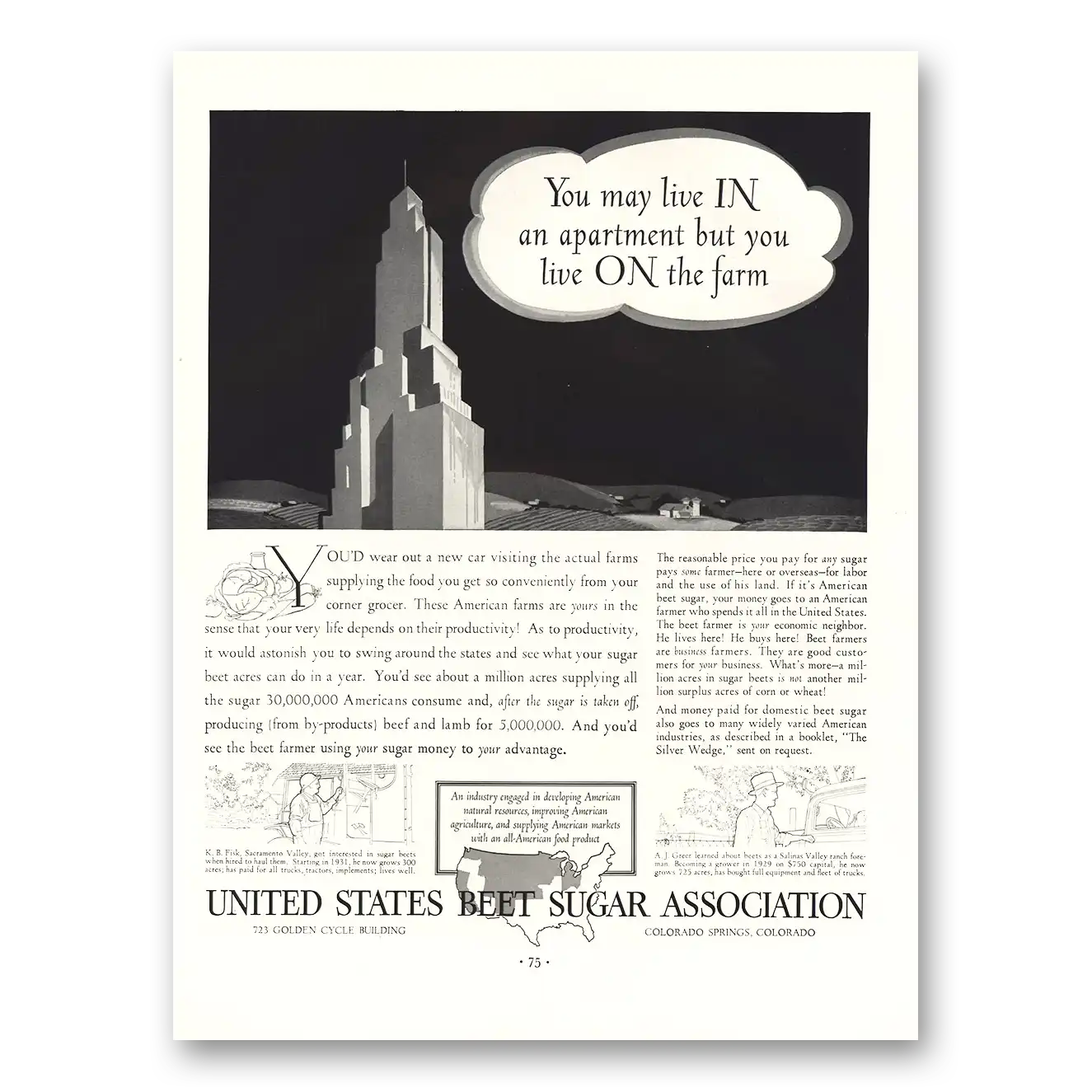 1936 United States Beet Sugar Print Ad | Live On Farm