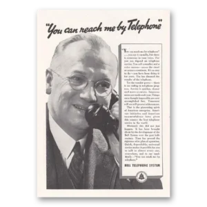 1936 Bell Telephone Print Ad | Reach Me