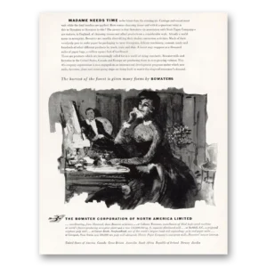 1956 Bowater Corporation Print Ad | Madame