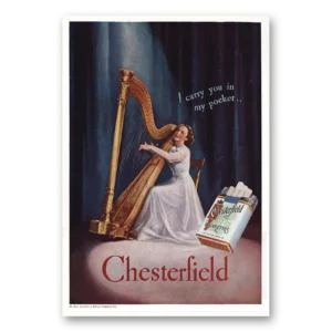 1936 Chesterfield Cigarettes Print Ad | Pocket Harp