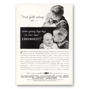 1936 Chevrolet Print Ad | Fall Asleep