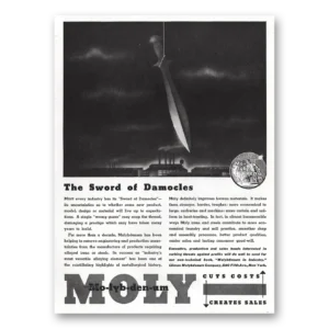 1936 Climax Molybdenum Print Ad | Sword Damocles